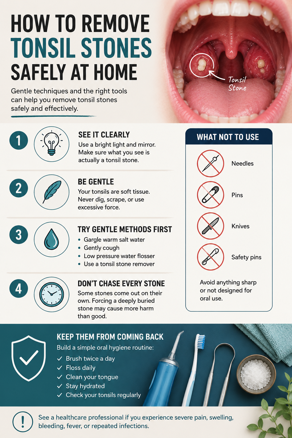 How to Remove Tonsil Stones Safely at Home