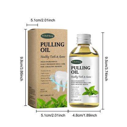 Woodsleep Coconut Pulling Oil Mouthwash – Herbal Mint Teeth Cleaner