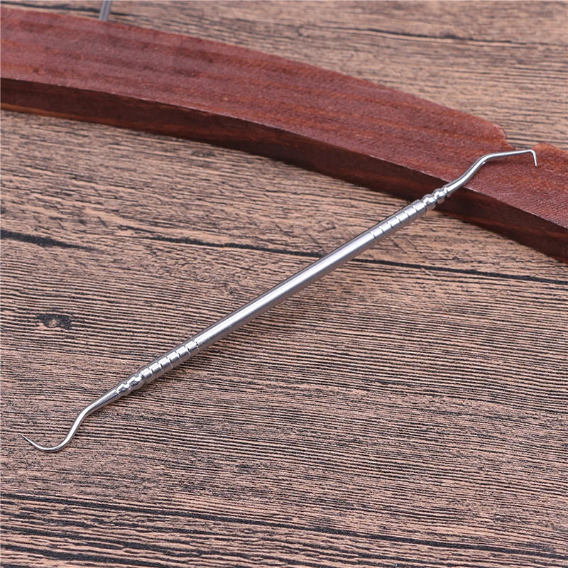 1PCS Stainless Steel Double-End Dental Tool – Teeth Cleaner & Explorer Probe