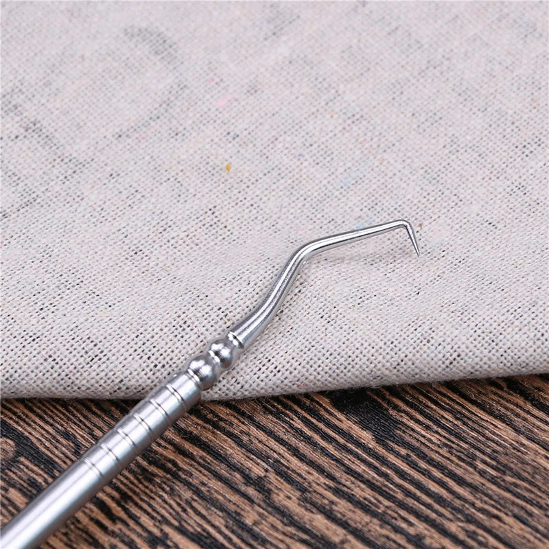 1PCS Stainless Steel Double-End Dental Tool – Teeth Cleaner & Explorer Probe