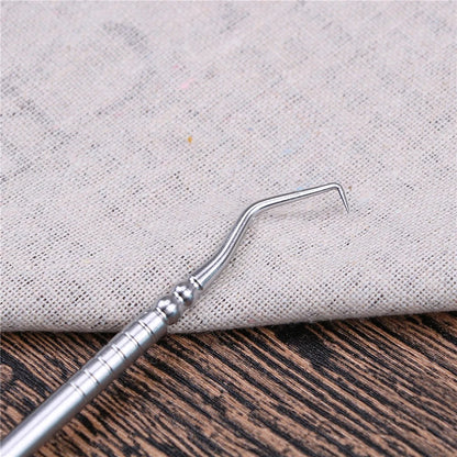 1PCS Stainless Steel Double-End Dental Tool – Teeth Cleaner & Explorer Probe
