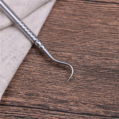 1PCS Stainless Steel Double-End Dental Tool – Teeth Cleaner & Explorer Probe