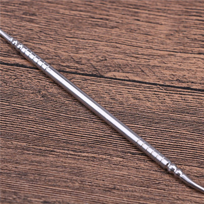 1PCS Stainless Steel Double-End Dental Tool – Teeth Cleaner & Explorer Probe