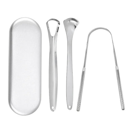 Premium 1pcs/3pcs Metal Tongue Scraper Cleaner