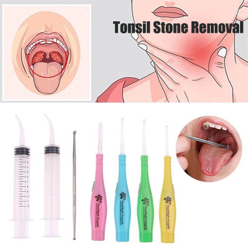 Tonsil Stone Remover  – LED Light Stainless Steel Kit