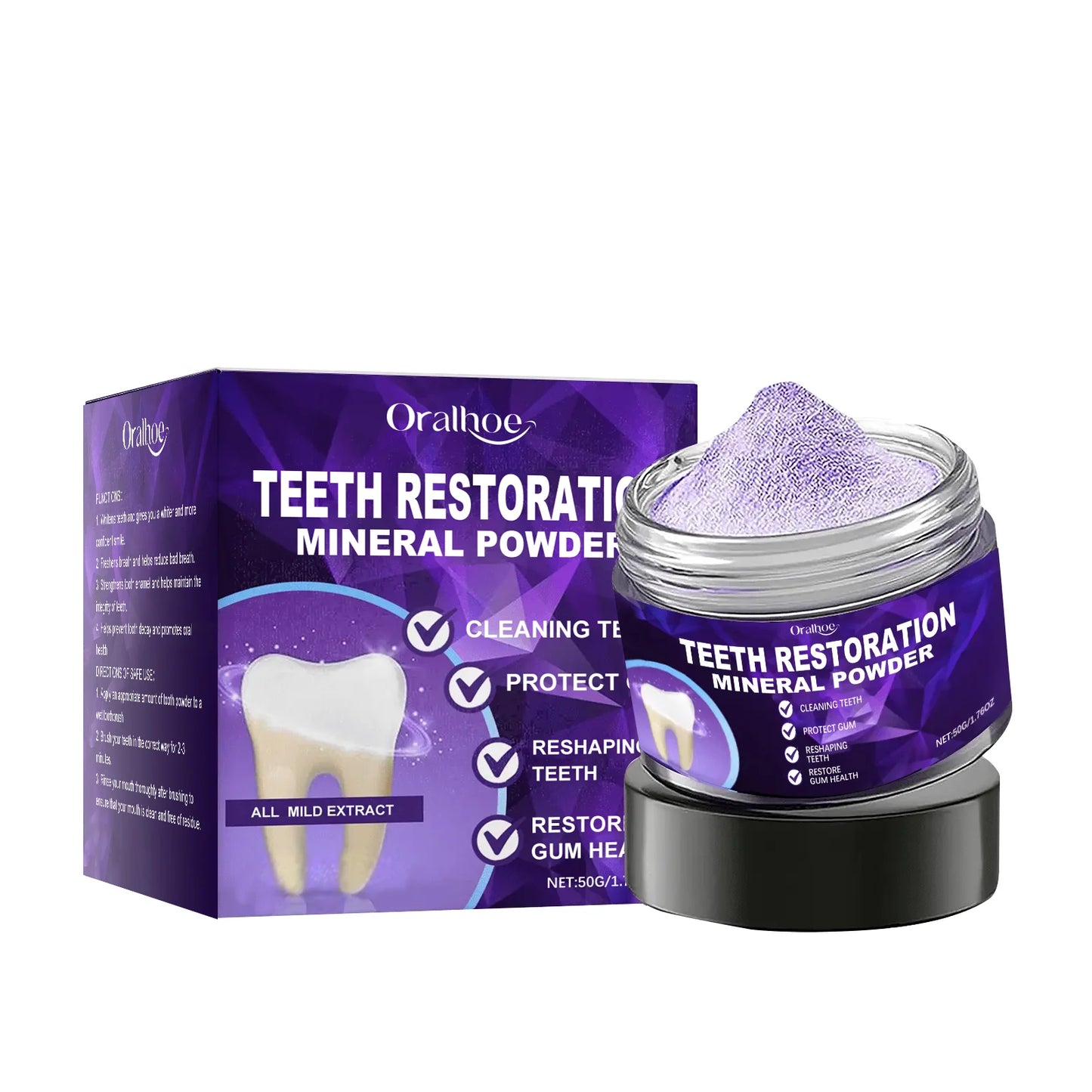 Teeth Whitening Purple Powder – Deep Clean & Gum Support Toothpaste