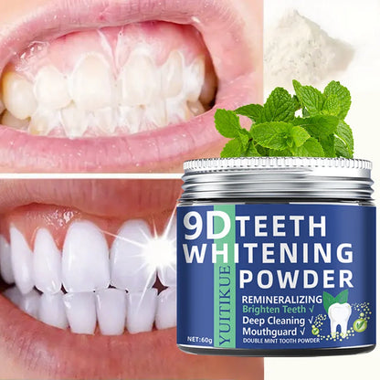9D Teeth Whitening Powder – Dual Mint Deep Cleaning Dental Care