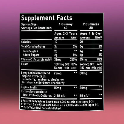 Probiotic for Adults & Children – 5 Billion CFU with Berry Antioxidants & Vitamins