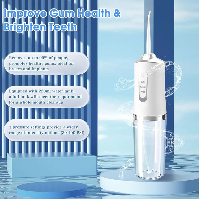 220ml Dental Irrigator & Sonic Teeth Scaler – Portable Oral Cleaning Tool