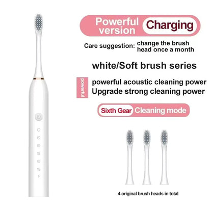 Electric Ultrasonic Toothbrush – Six Speed Modes, Waterproof, USB Rechargeable