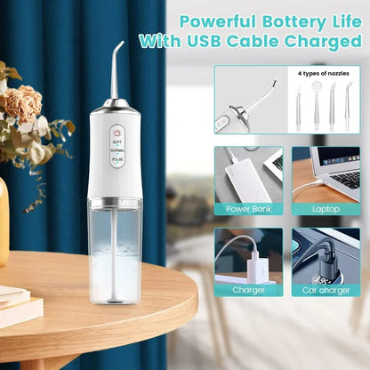 Portable Cordless Water Flosser – 3 Modes Rechargeable Oral Irrigator