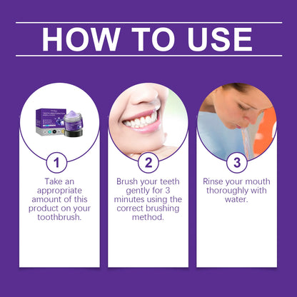Teeth Whitening Purple Powder – Deep Clean & Gum Support Toothpaste