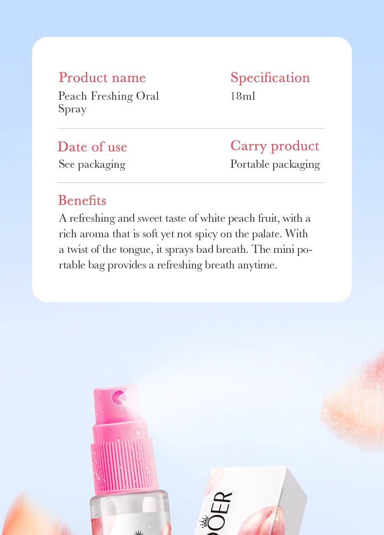 18ML Lemon Oral Fresh Mouth Spray – Alcohol-Free Fresh Breath Spray