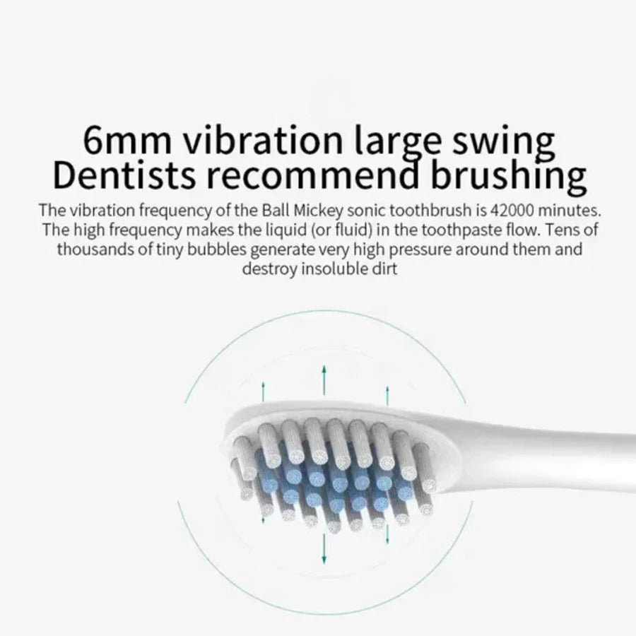 Electric Ultrasonic Toothbrush – Six Speed Modes, Waterproof, USB Rechargeable