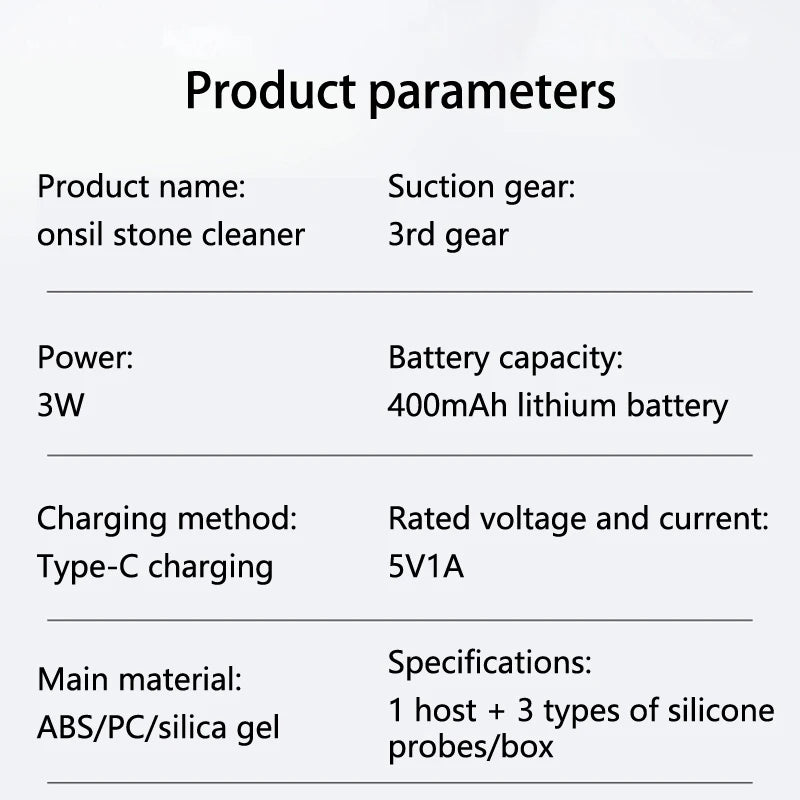 Electric Tonsil Stone Remover – Vacuum & Irrigation Kit