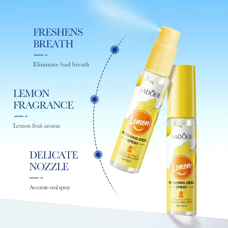 18ML Lemon Oral Fresh Mouth Spray – Alcohol-Free Fresh Breath Spray