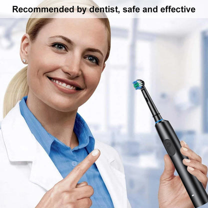 Electric Rotary Toothbrush – Rechargeable with 8 Soft Brush Heads