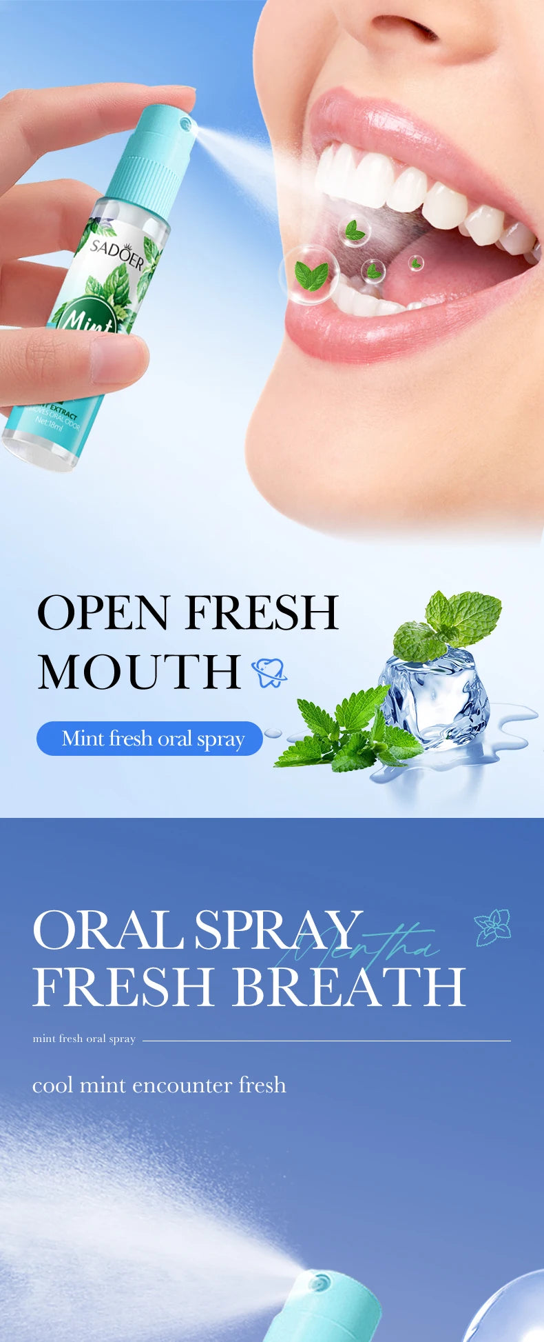 18ML Lemon Oral Fresh Mouth Spray – Alcohol-Free Fresh Breath Spray