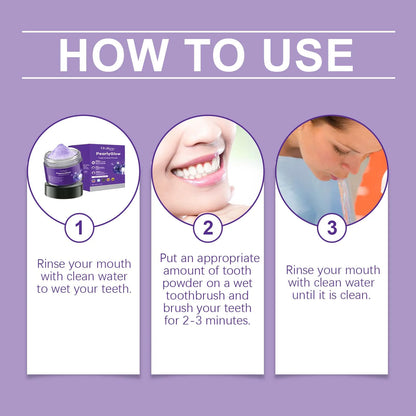 Teeth Whitening Purple Powder – Deep Clean & Gum Support Toothpaste