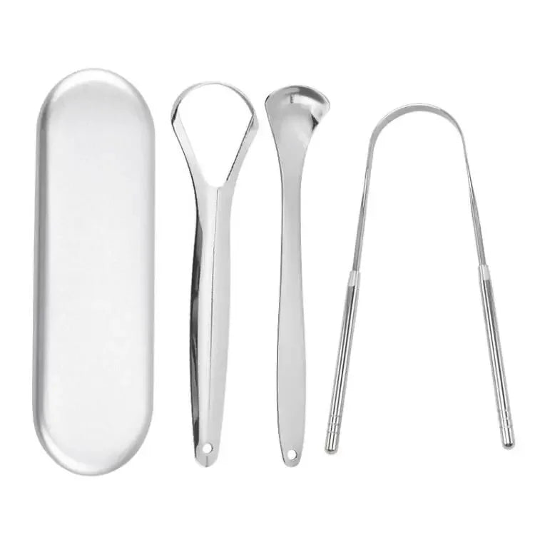 Premium 1pcs/3pcs Metal Tongue Scraper Cleaner