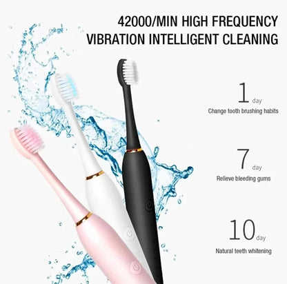 Electric Ultrasonic Toothbrush – Six Speed Modes, Waterproof, USB Rechargeable