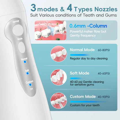 Cordless Water Dental Flosser – 300ML Portable Oral Irrigator