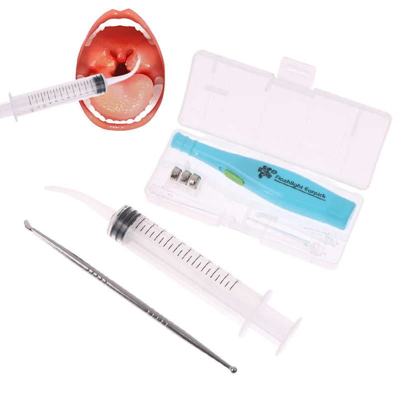 Tonsil Stone Remover  – LED Light Stainless Steel Kit