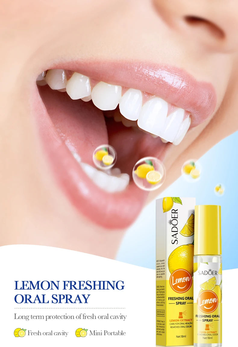 18ML Lemon Oral Fresh Mouth Spray – Alcohol-Free Fresh Breath Spray