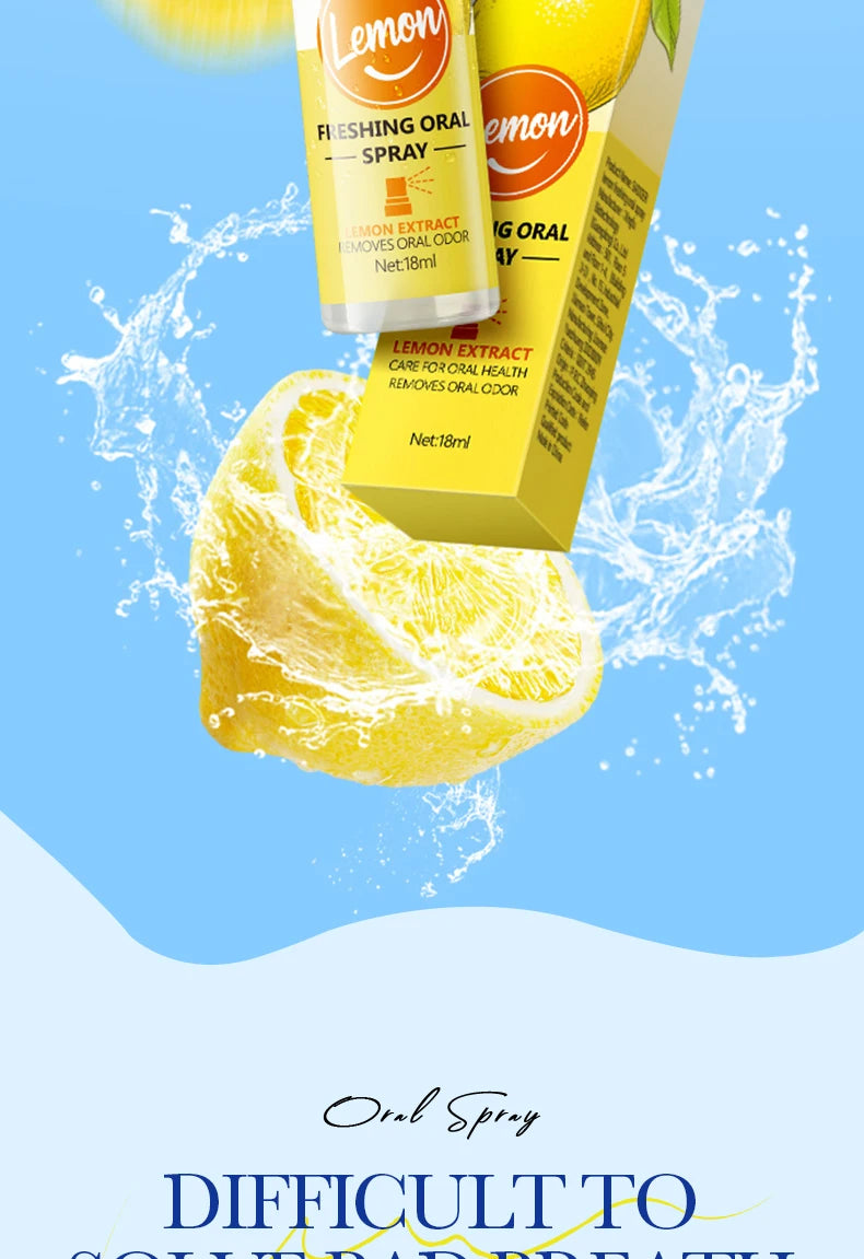18ML Lemon Oral Fresh Mouth Spray – Alcohol-Free Fresh Breath Spray