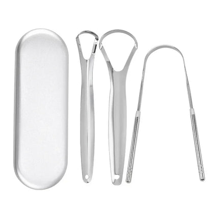 Premium 1pcs/3pcs Metal Tongue Scraper Cleaner