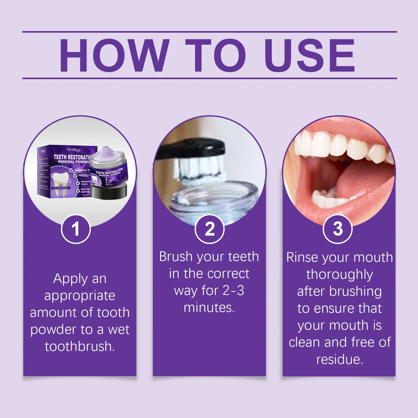 Teeth Whitening Purple Powder – Deep Clean & Gum Support Toothpaste