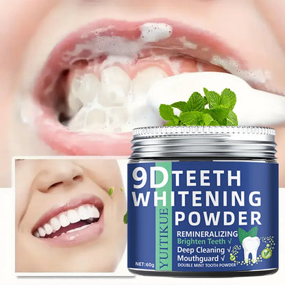 9D Teeth Whitening Powder – Dual Mint Deep Cleaning Dental Care