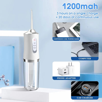 220ml Dental Irrigator & Sonic Teeth Scaler – Portable Oral Cleaning Tool