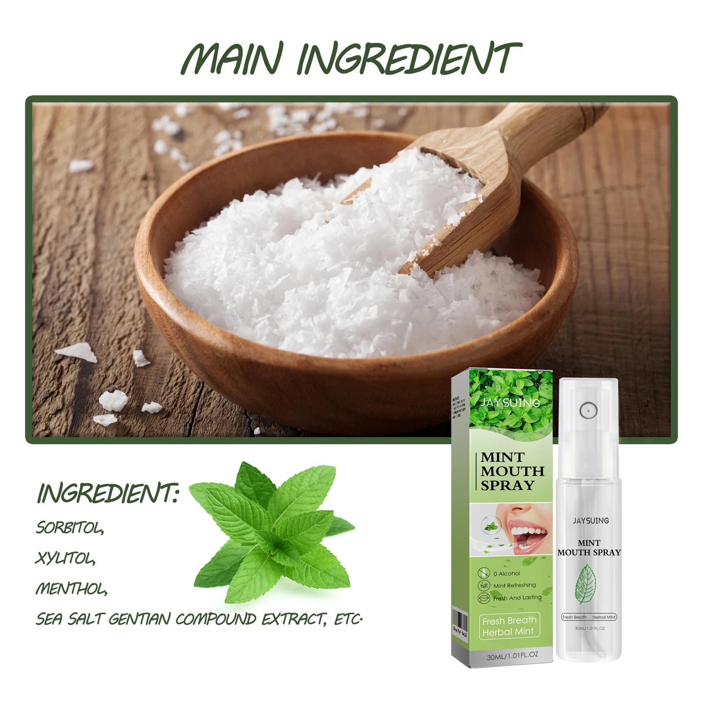 30ml Long-Lasting Fresh Mouth Spray – Mint Flavor