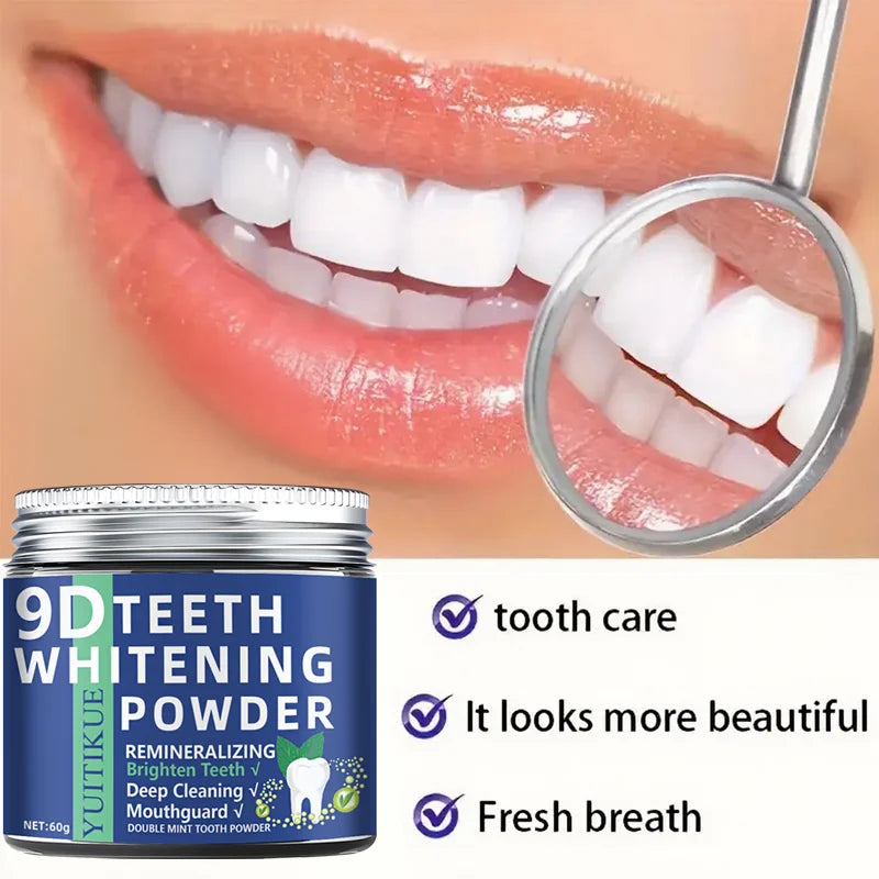 9D Teeth Whitening Powder – Dual Mint Deep Cleaning Dental Care