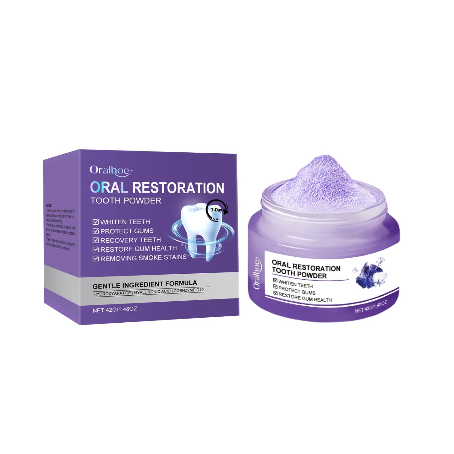 Teeth Whitening Purple Powder – Deep Clean & Gum Support Toothpaste