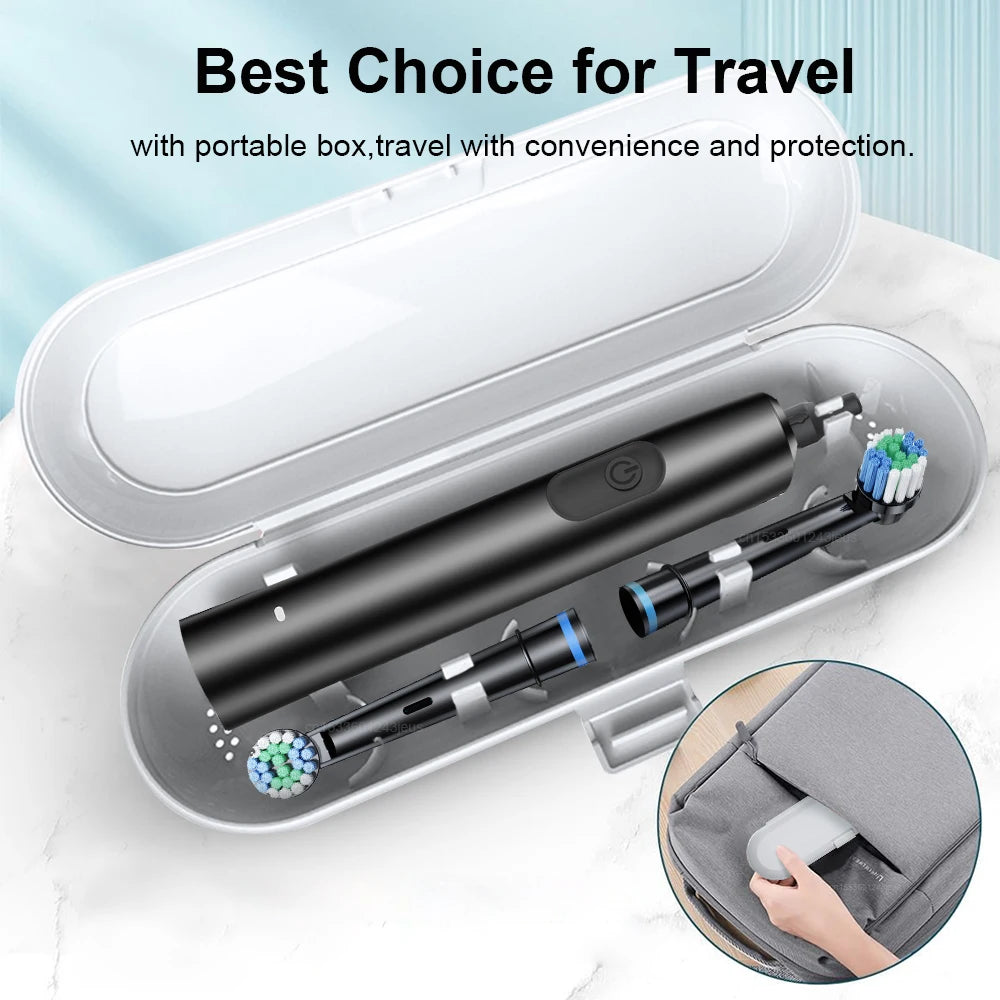 Electric Rotary Toothbrush – Rechargeable with 8 Soft Brush Heads