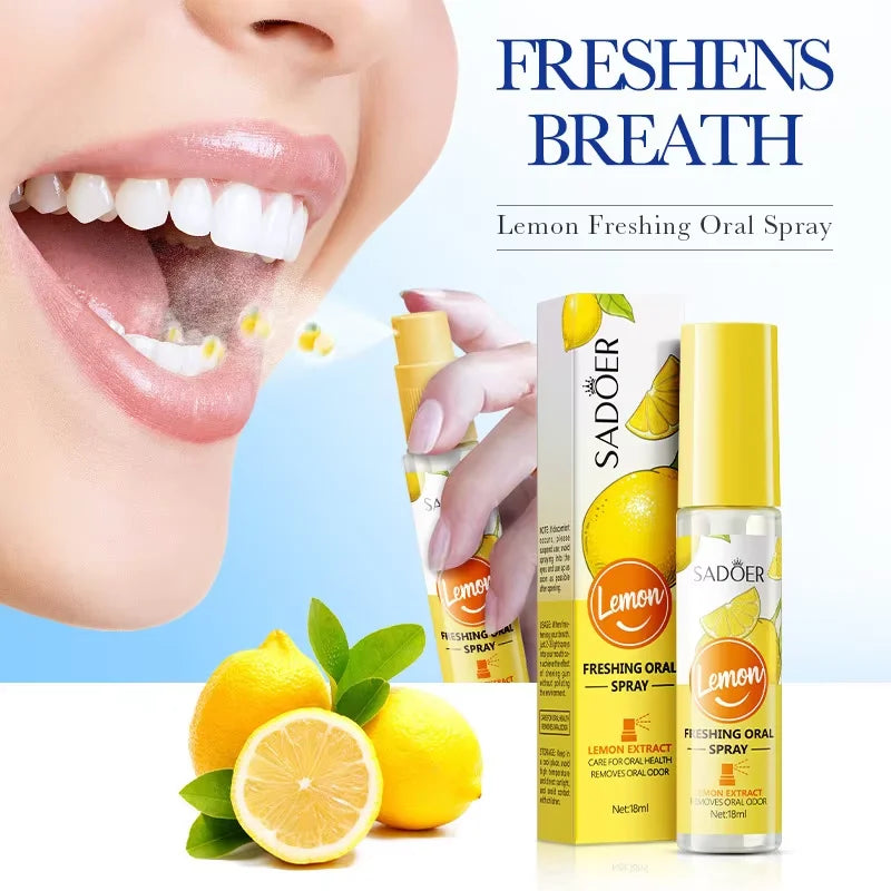18ML Lemon Oral Fresh Mouth Spray – Alcohol-Free Fresh Breath Spray