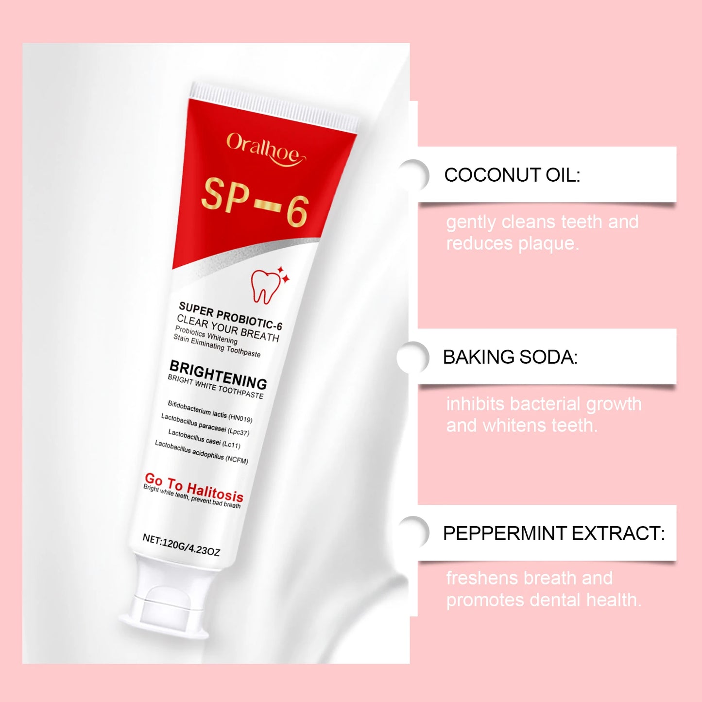 SP6 Probiotic Toothpaste – Deep Cleaning & Gum Protection (120g)