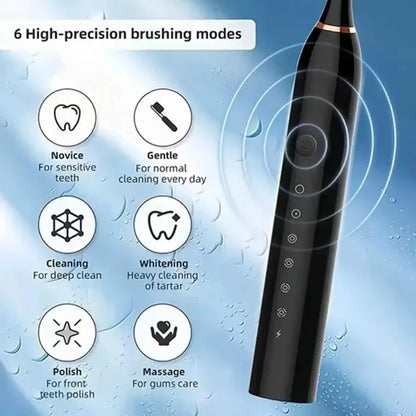 Electric Ultrasonic Toothbrush – Six Speed Modes, Waterproof, USB Rechargeable