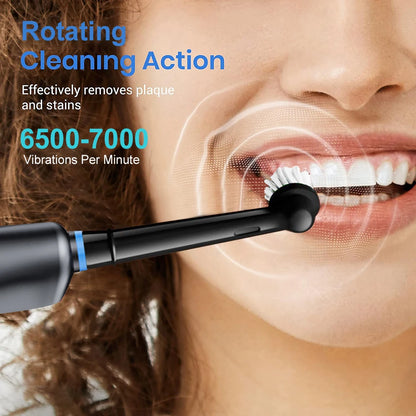 Electric Rotary Toothbrush – Rechargeable with 8 Soft Brush Heads