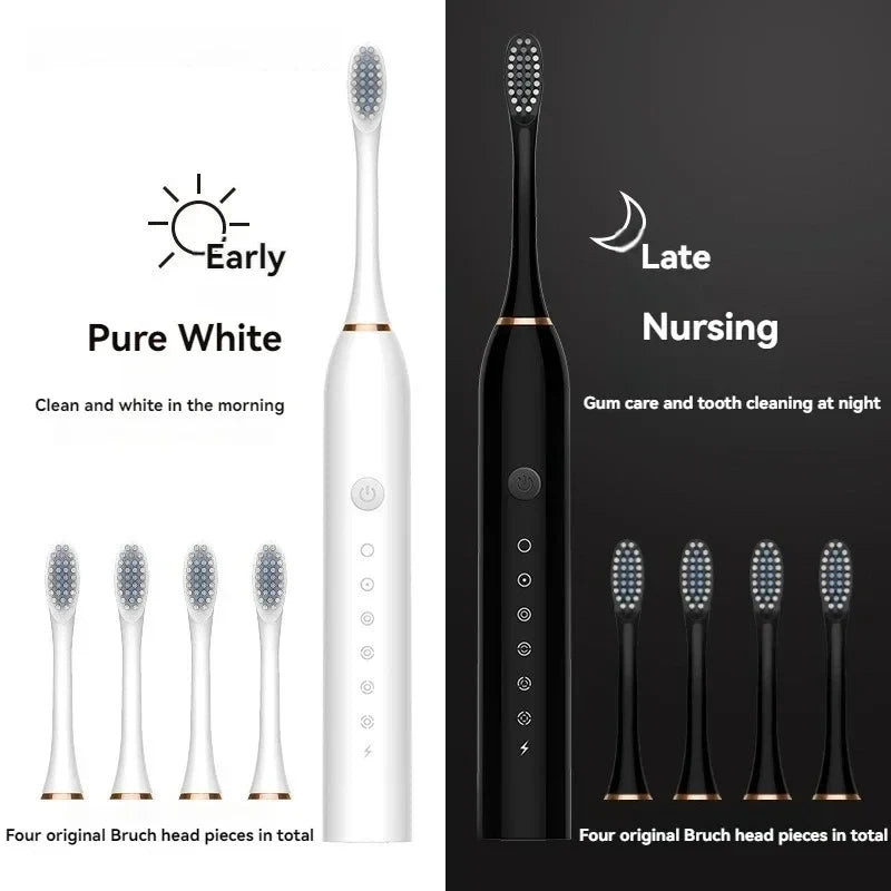 Electric Ultrasonic Toothbrush – Six Speed Modes, Waterproof, USB Rechargeable