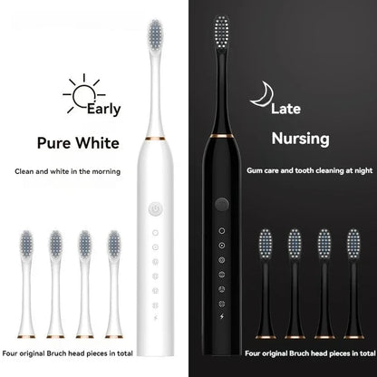 Electric Ultrasonic Toothbrush – Six Speed Modes, Waterproof, USB Rechargeable