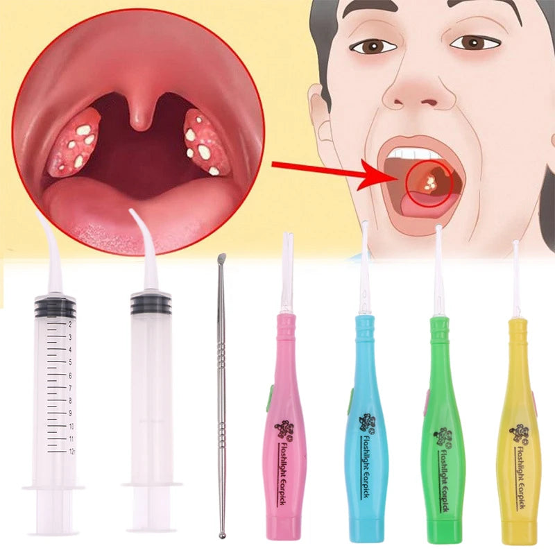 Tonsil Stone Remover  – LED Light Stainless Steel Kit