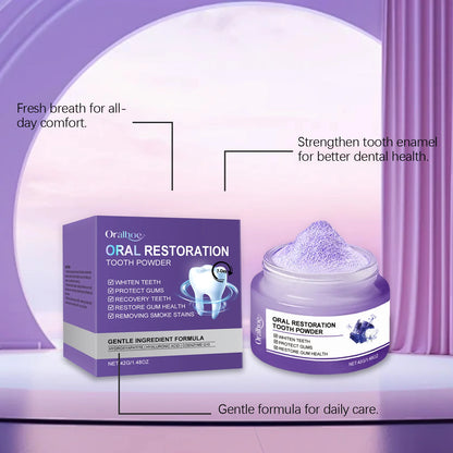 Teeth Whitening Purple Powder – Deep Clean & Gum Support Toothpaste