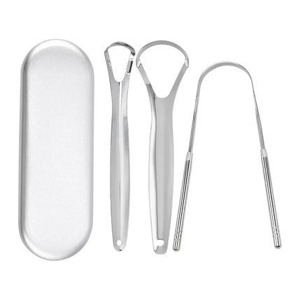 Premium 1pcs/3pcs Metal Tongue Scraper Cleaner